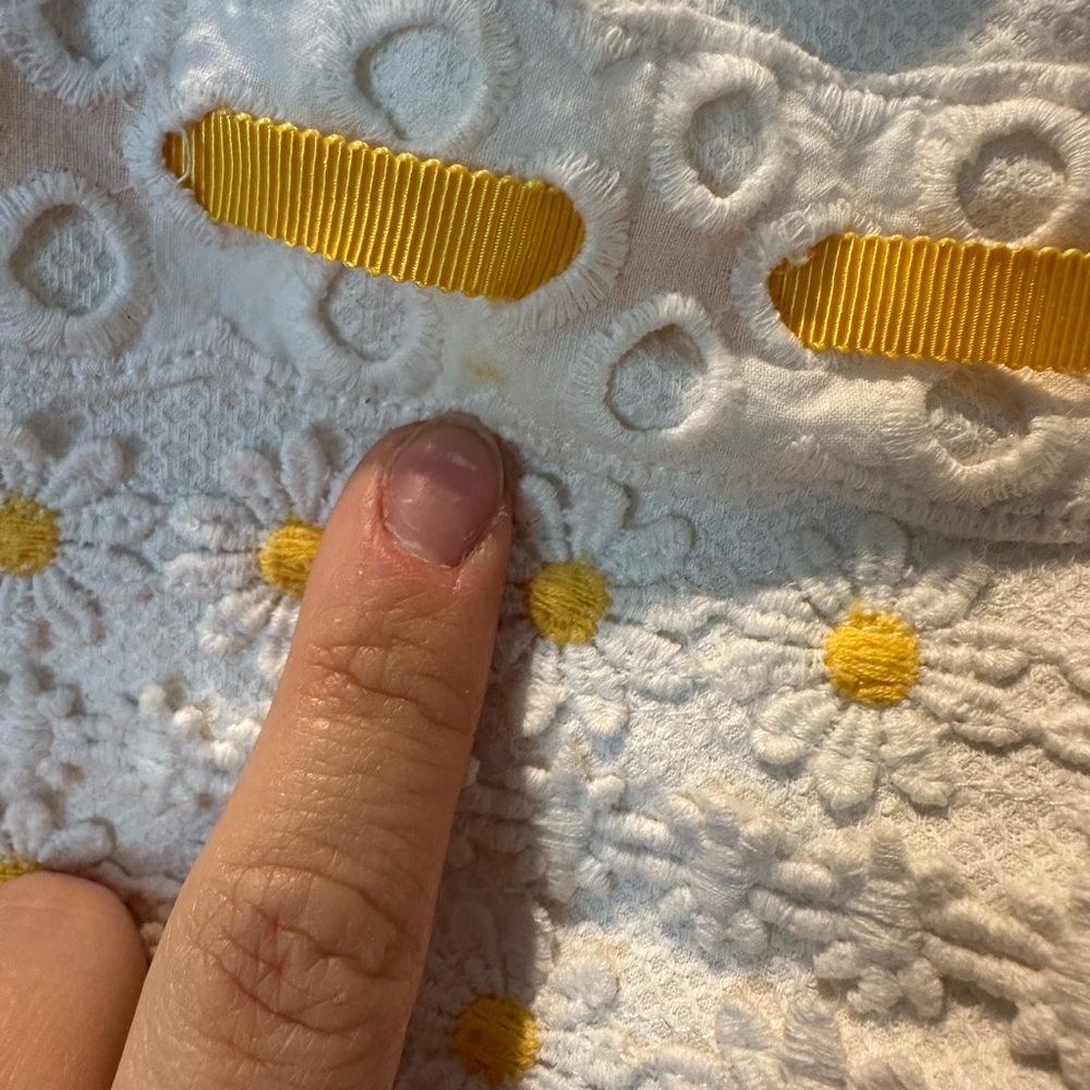 Lilly Pulitzer White Label Bowen Strapless White and Yellow Crochet Sundress - Picture 4 of 11